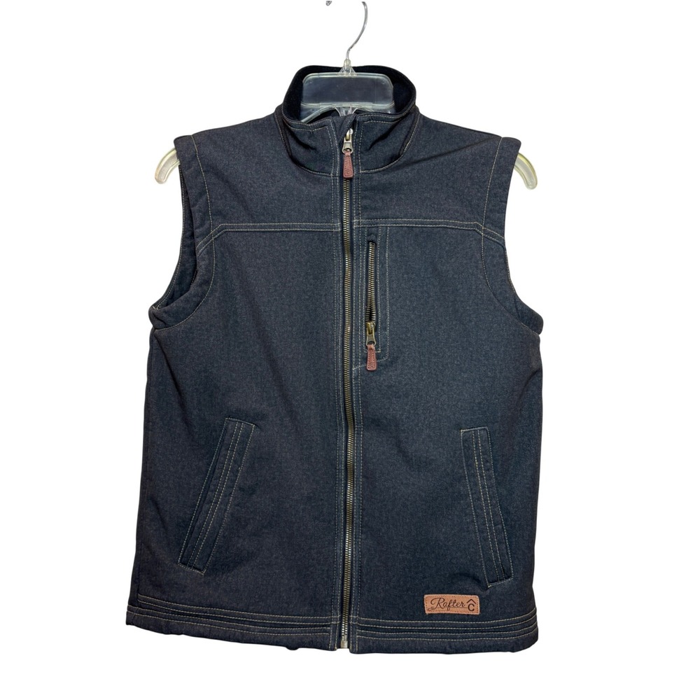Rafter C‎ Softshell Vest Boys Large Charcoal Gray Fleece Lined Cowboy Collection